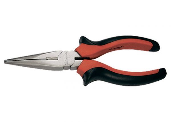 Длинногубцы Matrix NICKEL, 160 мм, прямые никелированные, двухкомпонентные рукоятки