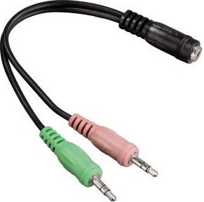Переходник HAMA 2x3.5 мм Jack (m) - 4 pin 3.5 мм Jack (f) H-54572