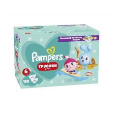 Подгузники-трусики Pampers Малышарики Вокруг Света 6 132 размер 6, 15 + кг, 132 шт.