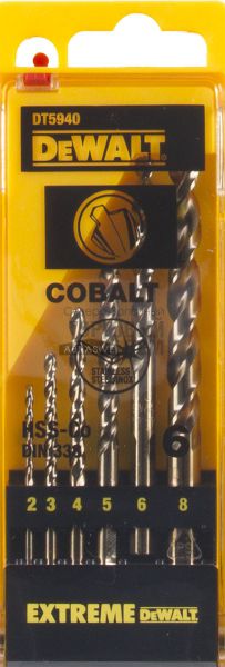 Сверло STANLEY STA 56002-QZ Набор сверл по металлу HS-E COBALT. 2-3-4-5-6-8 мм